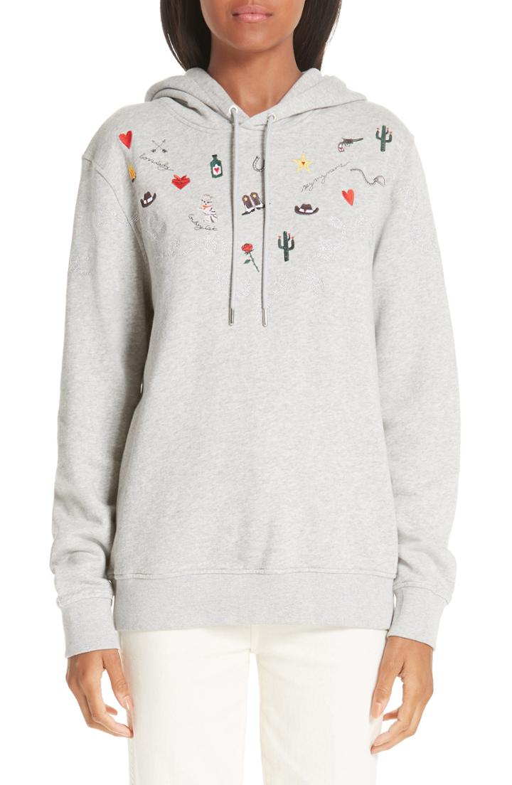Women's Ganni Isoli Hoodie - Grey