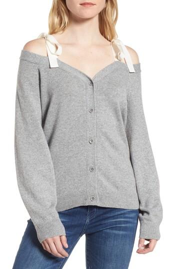 Women's Chelsea28 Shoulder Tie Sweater, Size - Grey