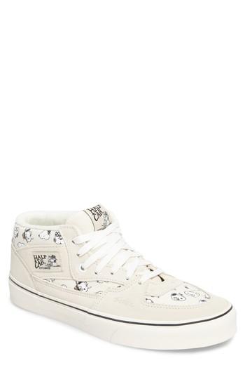 Men's Vans X Peanuts Half Cab Sneaker .5 M - White