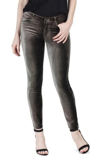 Women's Paige Verdugo Velvet Ankle Skinny Pants - Green