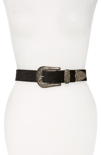 Women's Steve Madden Velvet Western Belt - Black