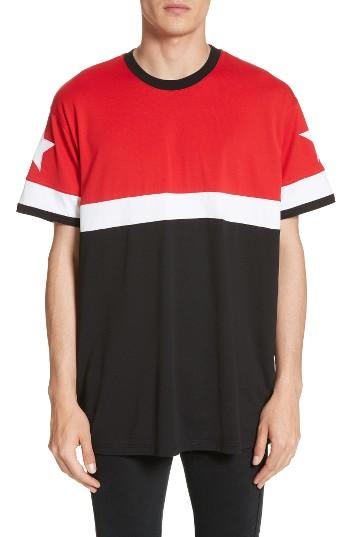 Men's Givenchy Columbian Fit Colorblock T-shirt - Red
