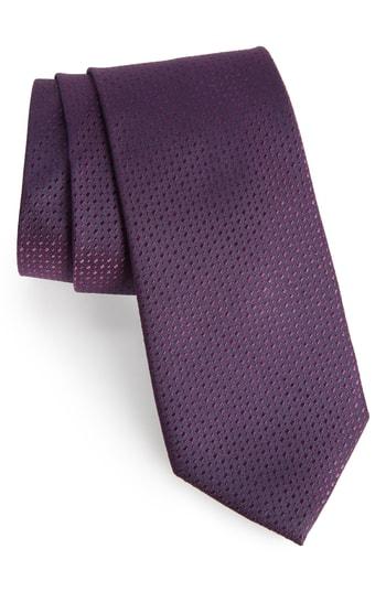 Men's Calibrate Ballard Solid Silk Tie, Size - Purple