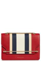 Strathberry East/west Stripe Leather Crossbody Bag - Red