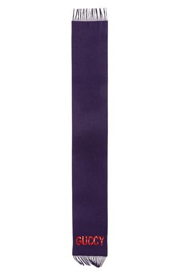Women's Gucci Guccy Sequin Silk & Cashmere Scarf, Size - Purple