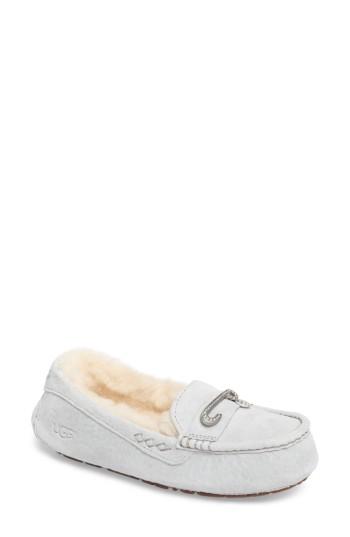 Women's Ugg Florencia Water Resistant Silkee(tm) Suede Slipper M - Grey