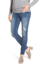 Women's 1822 Denim Destructed Maternity Skinny Jeans - Blue