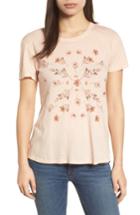 Women's Lucky Brand Stamp Flowers Cotton Tee - White