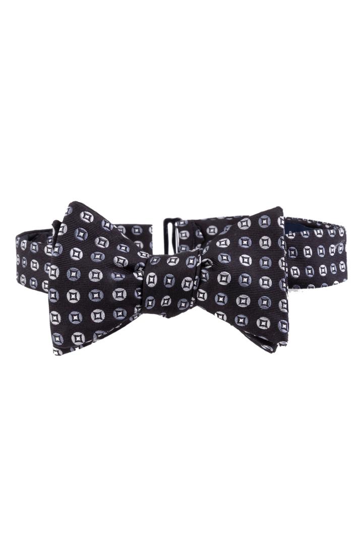 Men's Ted Baker London Alternating Circle Silk Bow Tie, Size - Black