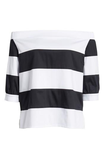 Women's Ming Wang Off The Shoulder Stripe Top