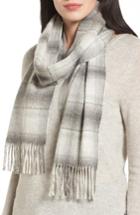 Women's Nordstrom Ombre Plaid Cashmere Scarf, Size - Black