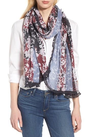 Women's Treasure & Bond Tassel Trim Printed Wrap