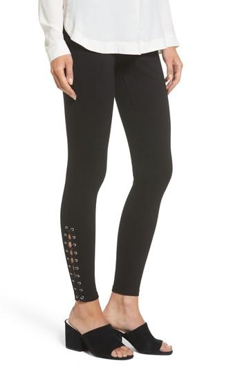 Women's Lace-up Grommet Legging - Black