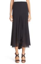 Women's Fuzzi Tulle Mesh Midi Skirt - Black
