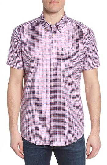 Men's Barbour Taylor Regular Fit Check Short Sleeve Sport Shirt - Blue