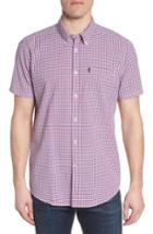 Men's Barbour Taylor Regular Fit Check Short Sleeve Sport Shirt - Blue