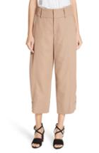 Women's See By Chloe Crop Wide Leg Pants Us / 34 Fr - Beige