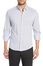 Men's Stone Rose Regular Fit Print Sport Shirt, Size - White