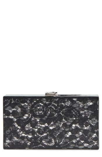 Nordstrom Transparent Lace Box Clutch - Black