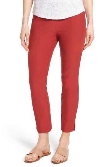 Women's Eileen Fisher Notch Cuff Slim Crop Pants, Size - Red