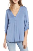 Women's All In Favor V-neck Blouse, Size - Blue