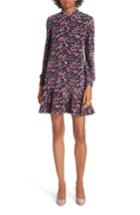 Women's La Vie Rebecca Taylor Floral Velour Fit & Flare Dress - Purple