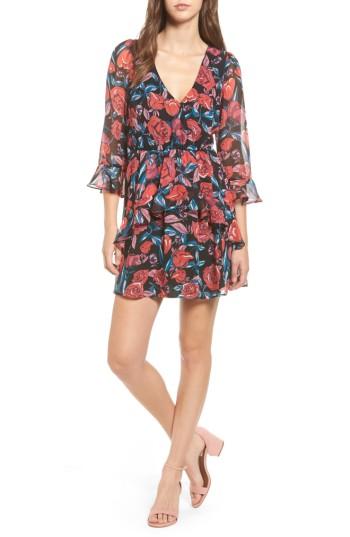 Women's Row A Ruffle Minidress - Black
