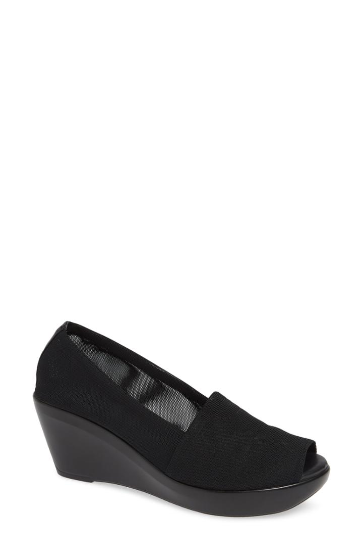 Women's Athena Alexander Pillow Talk Peep Toe Wedge M - Black