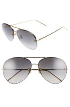 Women's Linda Farrow 63mm 18-karat Gold Trim Gradient Lens Aviator Sunglasses -
