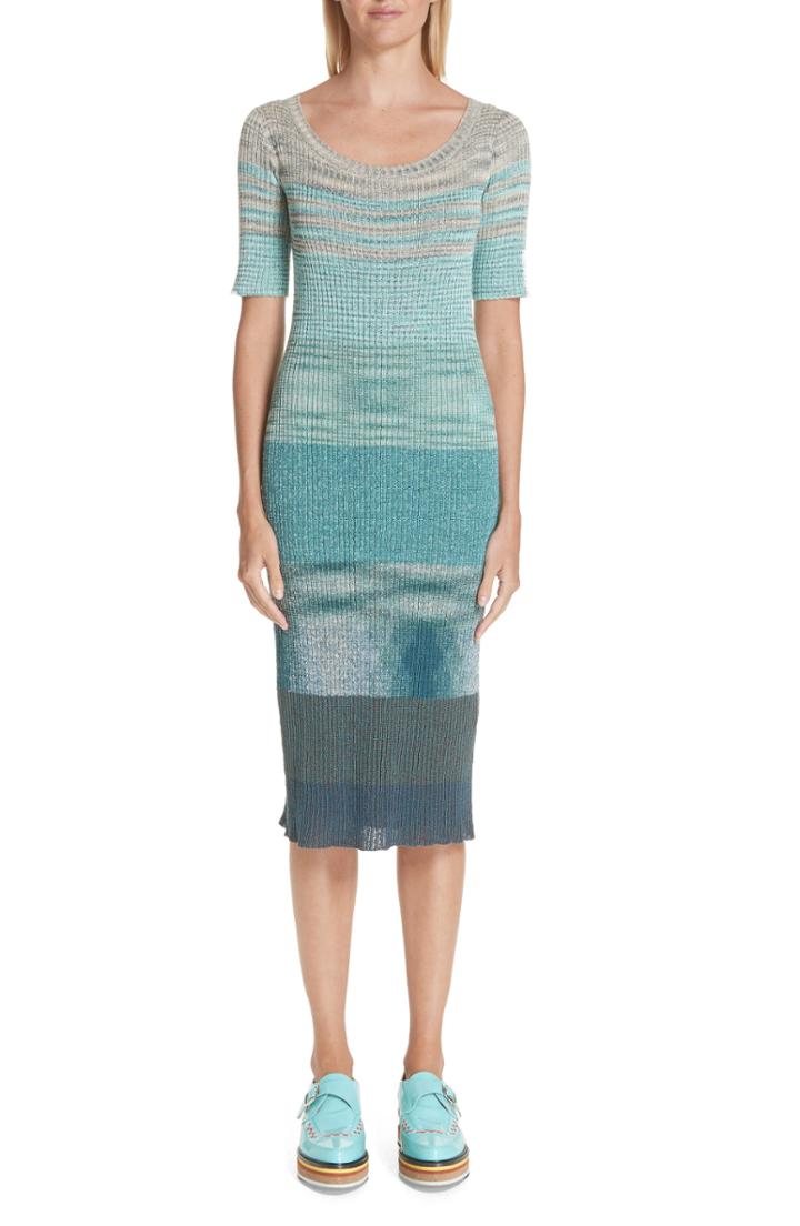 Women's Missoni Boatneck Ribbed Dress Us / 38 It - Blue