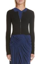 Women's Jason Wu Ribbed Zip Cardigan - Black