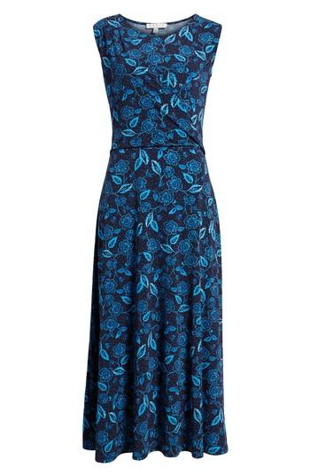 Women's Chaus Flowering Vines Ruched Stretch Jersey Dress