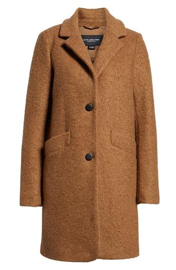Women's Marc New York Pressed Boucle Coat - Brown