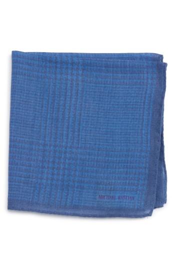 Men's Michael Bastian Grid Pocket Square, Size - Blue