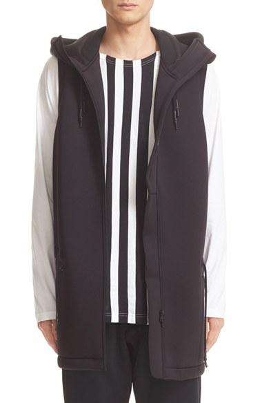 Men's Y-3 Spacer Long Hooded Vest