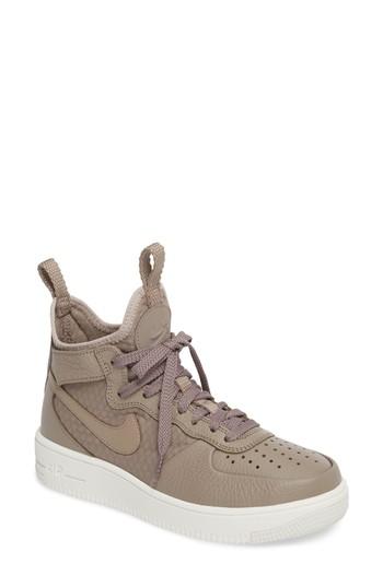 Women's Nike Air Force 1 Ultraforce Mid Sneaker .5 M - Grey
