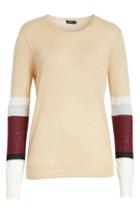 Women's Joseph Stripe Sleeve Cashair Sweater - Brown