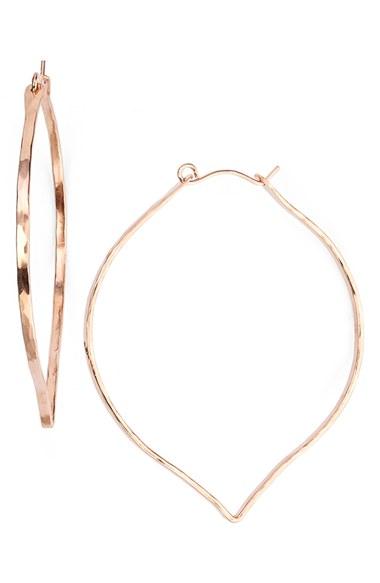 Women's Ija 'large' 14k-rose Gold Fill Lotus Hoop Earrings