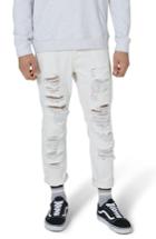 Men's Topman Extreme Ripped Tapered Fit Jeans X 32 - White