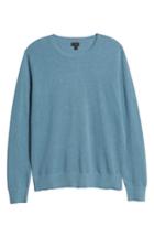 Men's J.crew Cotton & Cashmere Pique Crewneck Sweater, Size - Blue