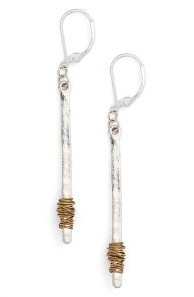 Women's Canvas Jewelry Wire Wrap Bar Earrings