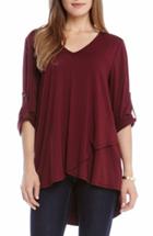 Women's Karen Kane Asymmetrical Hem Faux Wrap Top