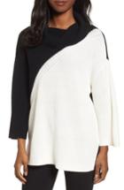 Women's Chaus Colorblock Cowl Neck Sweater - Black