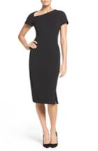 Women's Maggy London Asymmetrical Sheath Dress - Black
