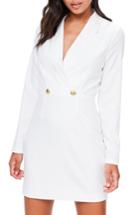 Women's Missguided Tuxedo Jacket Dress Us / 4 Uk - White
