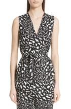 Women's Etro Belted Leopard Print Blouse Us / 40 It - Black