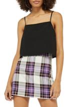 Women's Topshop Square Neck Crop Camisole Us (fits Like 0) - Black