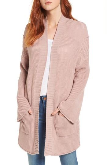 Women's Caslon Open Cotton Cardigan - Pink