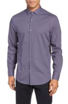 Men's Calibrate Non-iron Print Sport Shirt, Size - Grey
