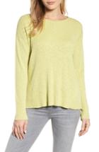 Women's Eileen Fisher Organic Linen & Cotton Crewneck Sweater - Green